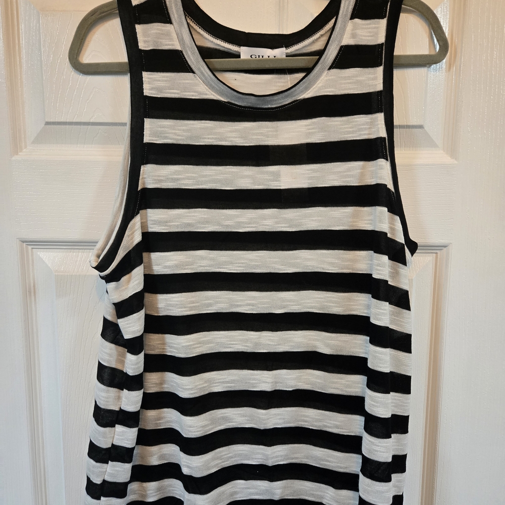 Black and White Striped Tank Top